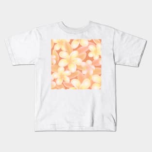 Orange Blooms in Elegant Beige: A Floral Delight Kids T-Shirt